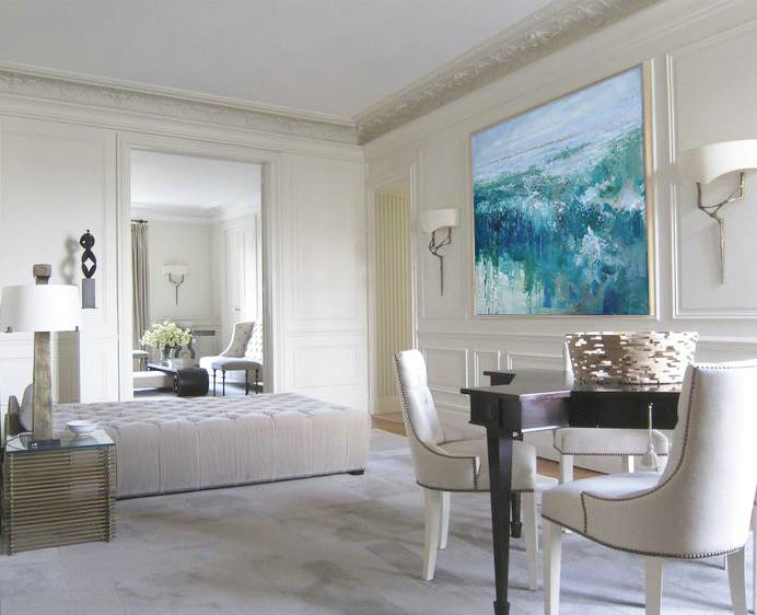 Huge Abstract Painting On Canvas,Oversized Abstract Landscape Oil Painting,Hand Paint Large Art,Blue,Green,Gray.etc